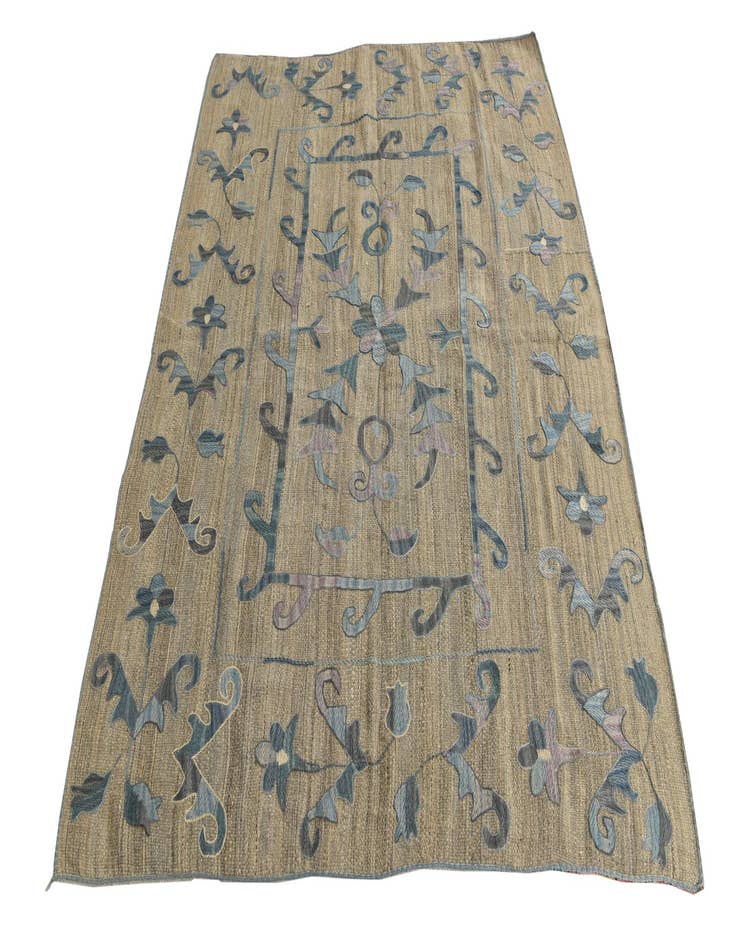 Detail image of  5' 2 x 6' 4 Kilim Suzani Wool Square Rug