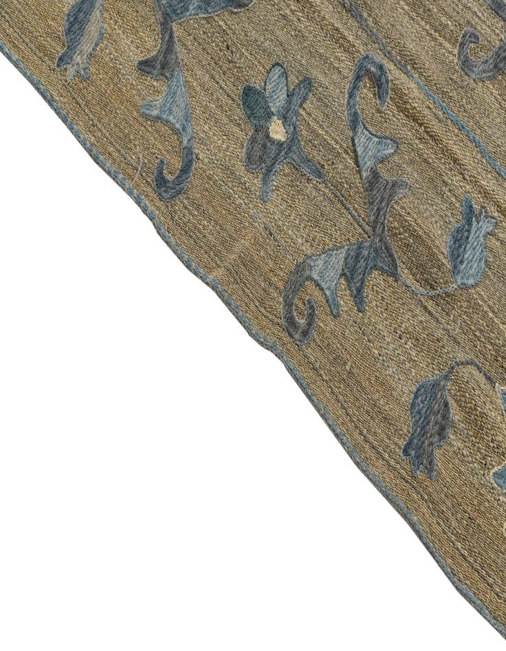 Detail image of  5' 2 x 6' 4 Kilim Suzani Wool Square Rug