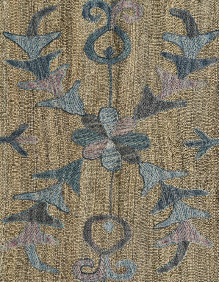 Detail image of  5' 2 x 6' 4 Kilim Suzani Wool Square Rug