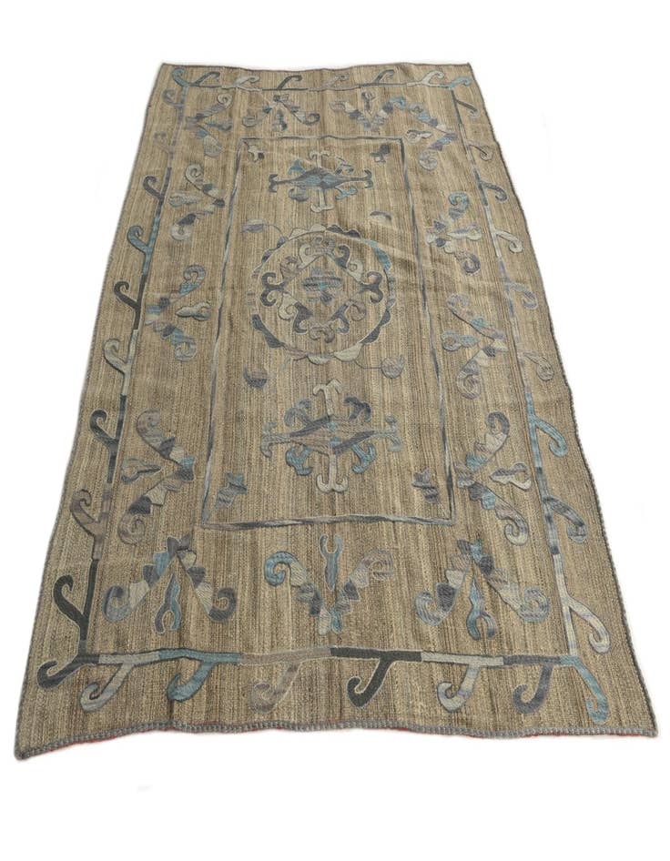 Detail image of  5' 3 x 6' 5  Hand Woven Kilim Suzani Wool Square Rug