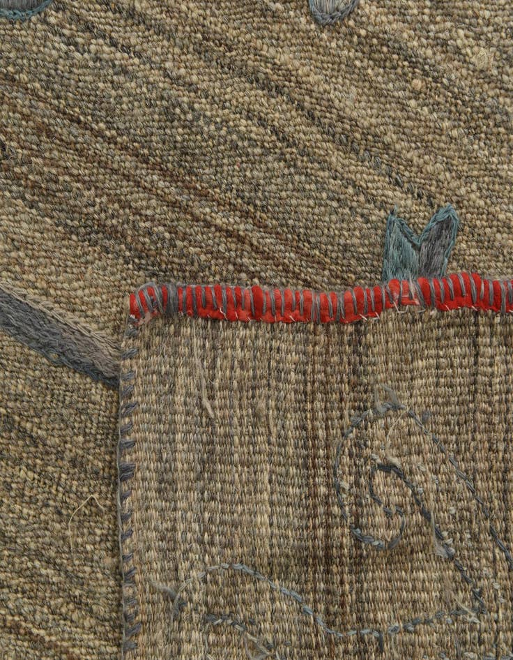 Detail image of  5' 3 x 6' 5  Hand Woven Kilim Suzani Wool Square Rug