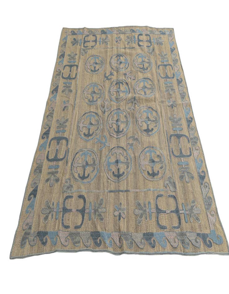 Detail image of  5' 6 x 6' 8  Hand Knotted Kilim Suzani Wool Square Rug