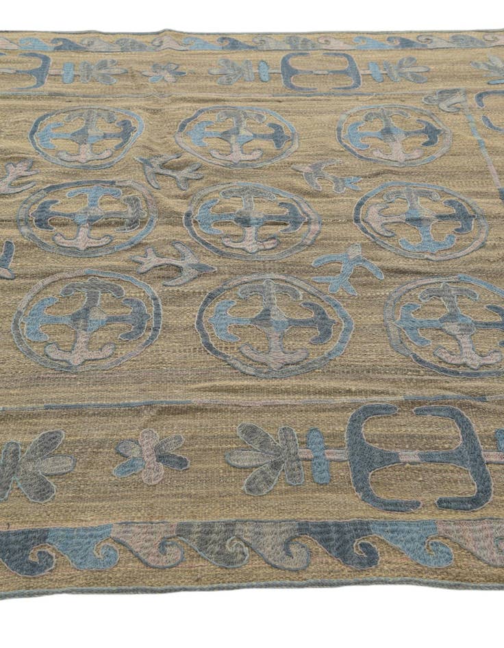 Detail image of  5' 6 x 6' 8  Hand Knotted Kilim Suzani Wool Square Rug