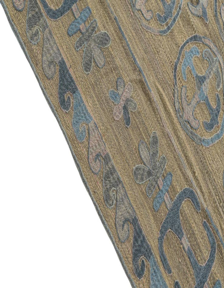 Detail image of  5' 6 x 6' 8  Hand Knotted Kilim Suzani Wool Square Rug