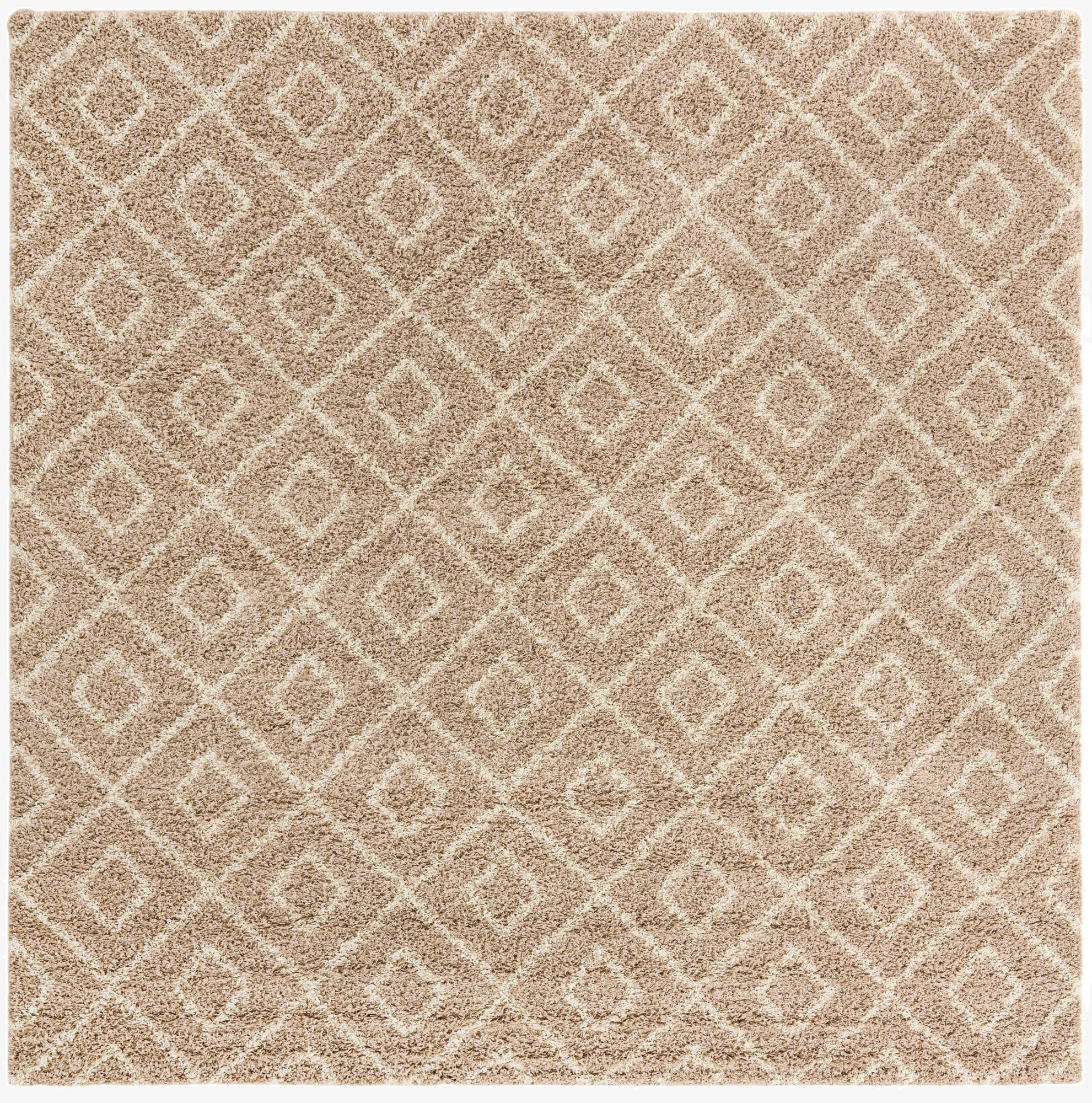  10' x 10' Lattice Shag Square Rug