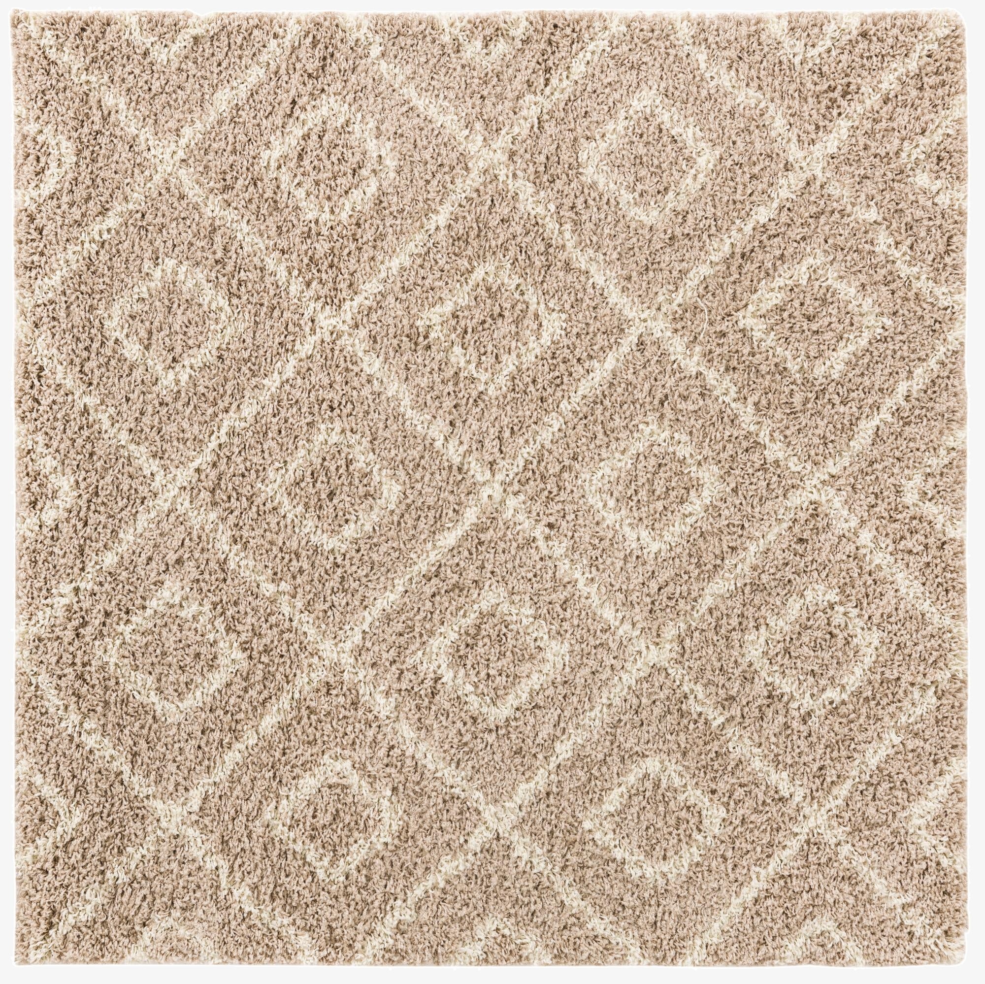  5' 3 x 5' 3 Lattice Shag Square Rug