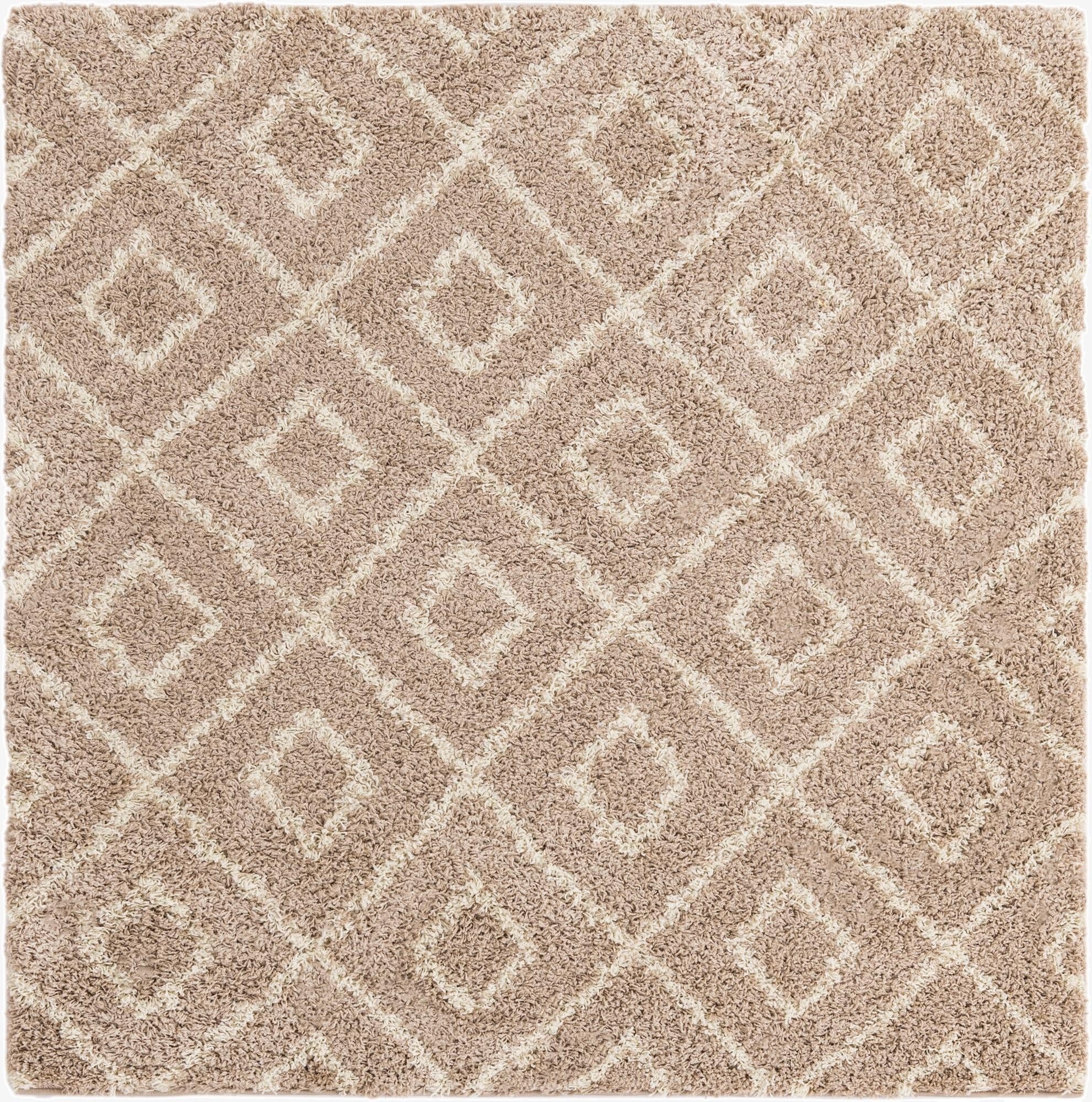 6' x 6' Lattice Shag Square Rug