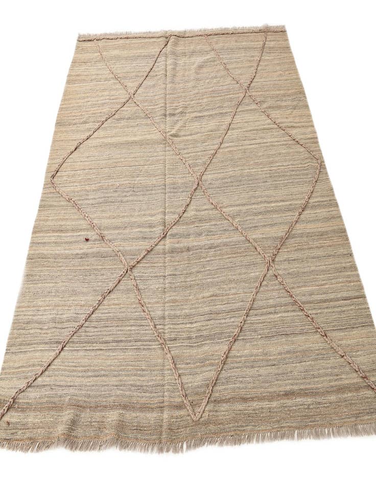 Detail image of  6' 7 x 6' 10  Hand Knotted Moroccan Wool Square Rug