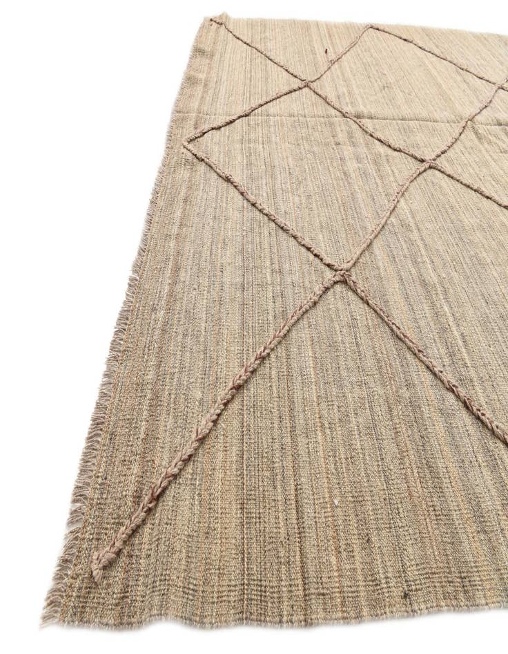 Detail image of  6' 7 x 6' 10  Hand Knotted Moroccan Wool Square Rug