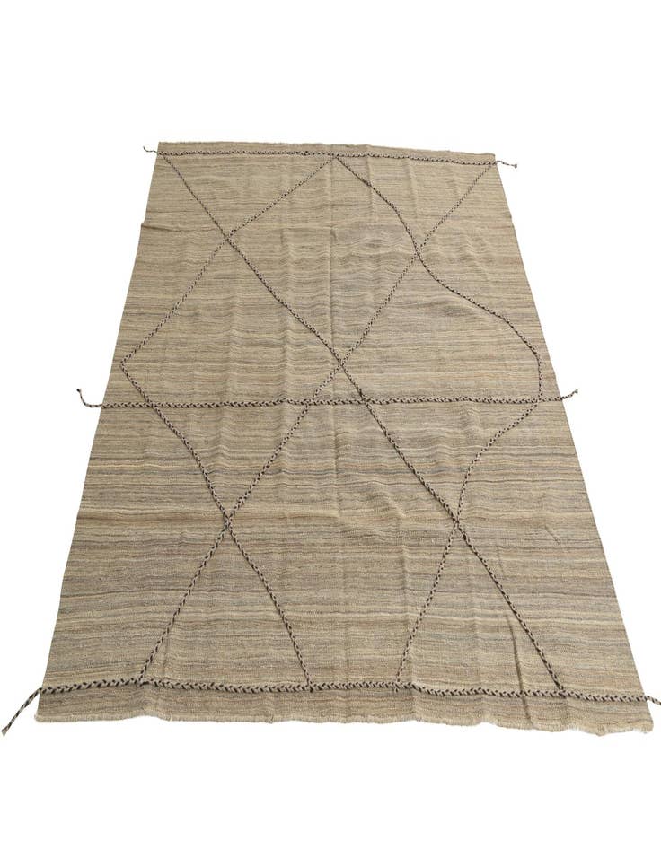 Detail image of  6' 5 x 7'  Hand Knotted Moroccan Wool Square Rug