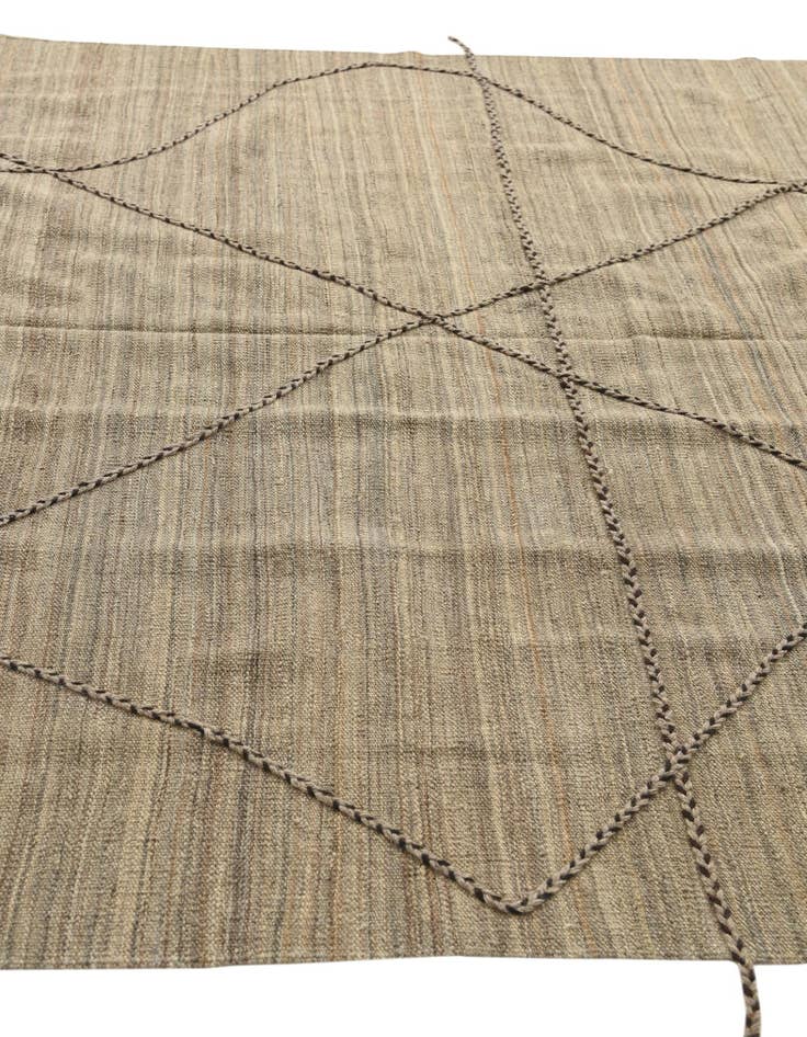 Detail image of  6' 5 x 7'  Hand Knotted Moroccan Wool Square Rug