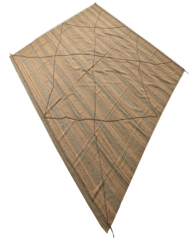 Detail image of  12' 6 x 12' 8  Hand Knotted Moroccan Wool Square Rug