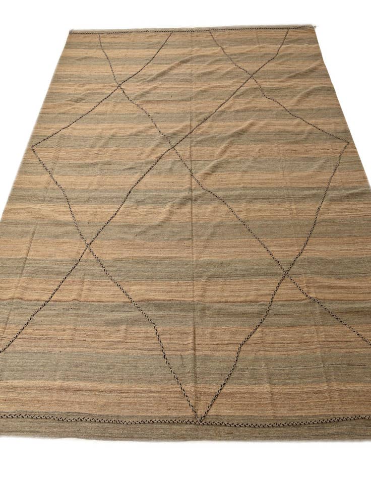 Detail image of  12' 6 x 12' 8  Hand Knotted Moroccan Wool Square Rug