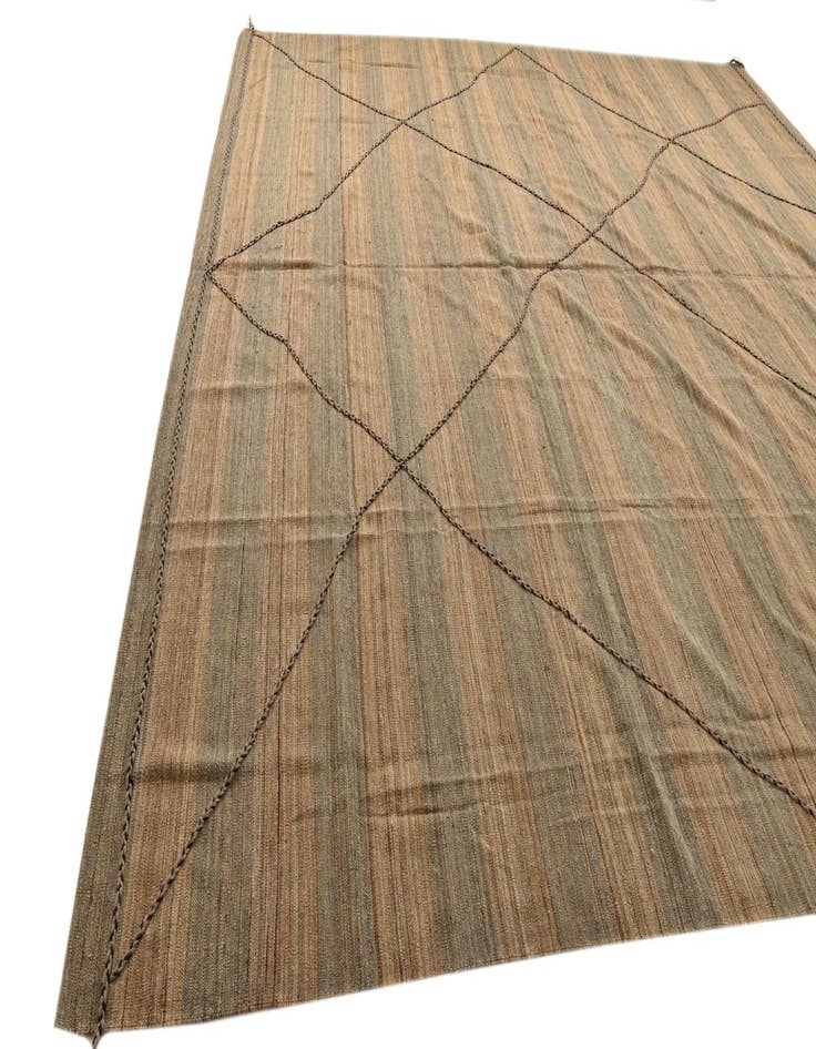 Detail image of  12' 6 x 12' 8  Hand Knotted Moroccan Wool Square Rug