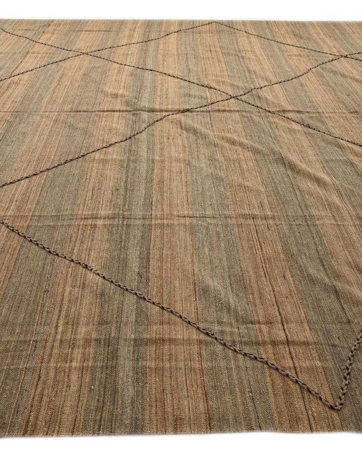 Detail image of  12' 6 x 12' 8  Hand Knotted Moroccan Wool Square Rug