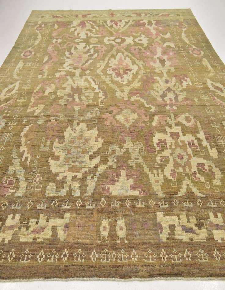 Detail image of  11' x 12'  Hand Knotted Oushak Wool Square Rug