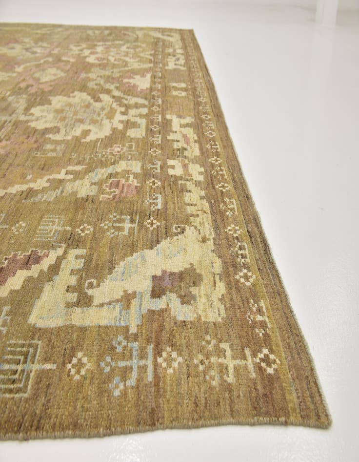 Detail image of  11' x 12'  Hand Knotted Oushak Wool Square Rug