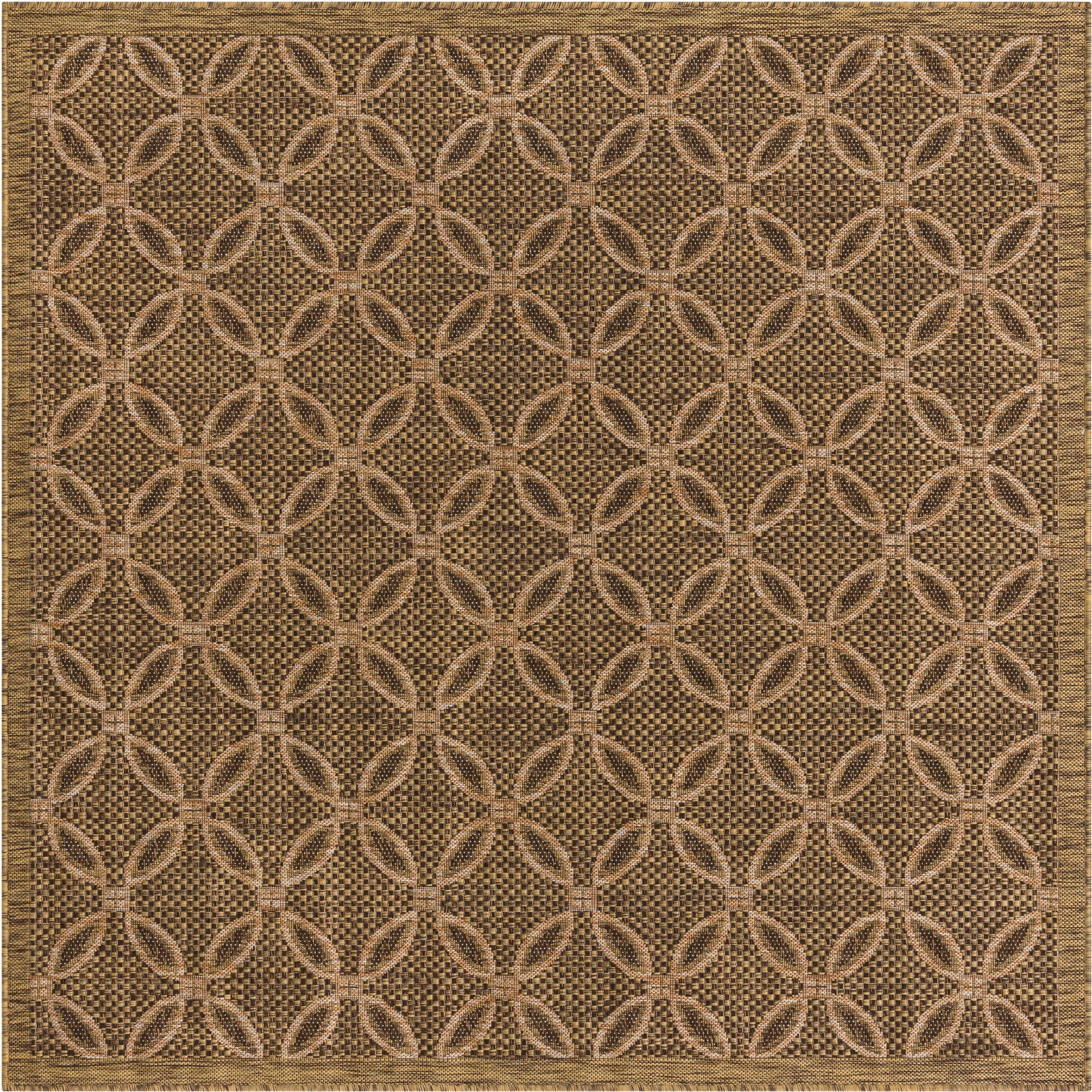 6' x 6'  Washable Lattice Indoor / Outdoor Square Rug
