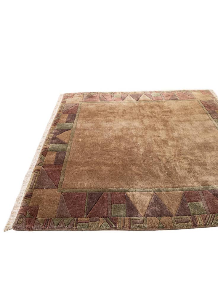 Detail image of  6' 9 x 7' 3  Hand Knotted Tibet Wool Square Rug