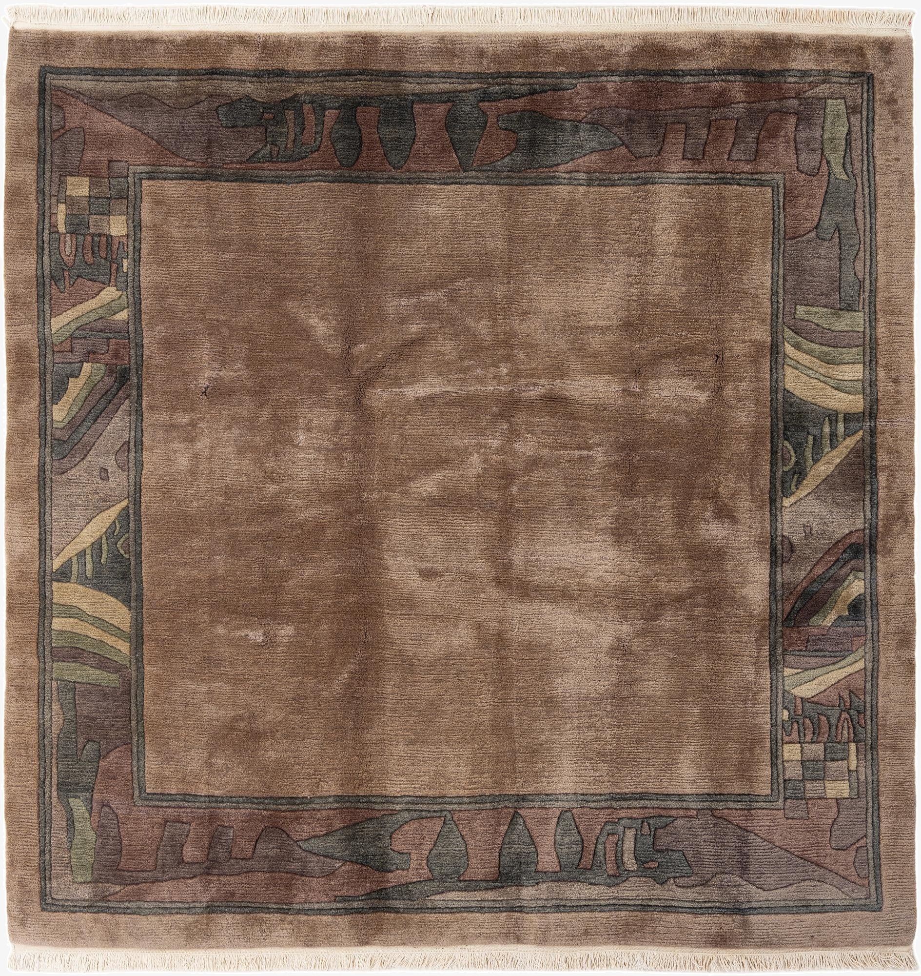  6' 5 x 6' 5  Hand Knotted Tibet Wool Square Rug
