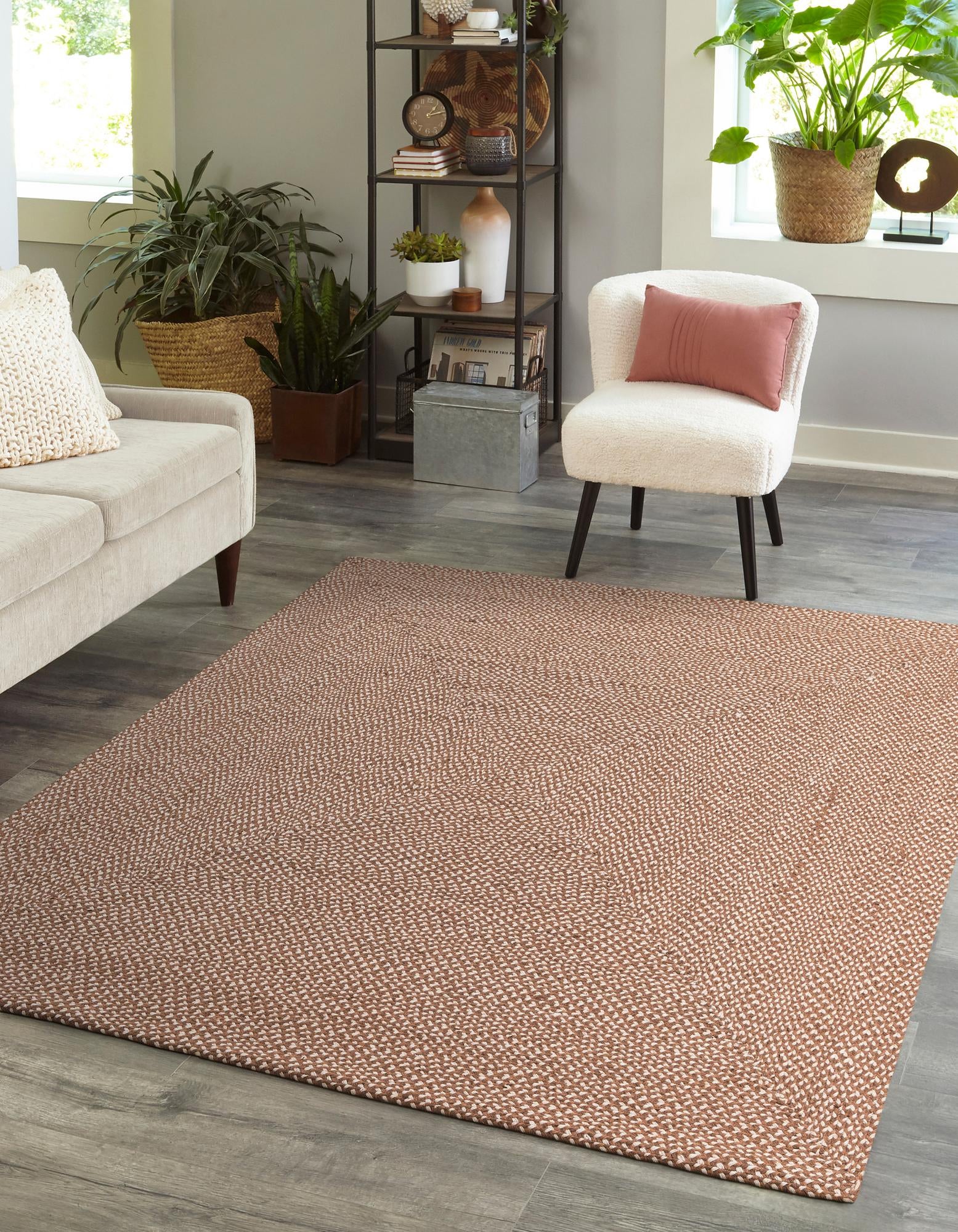  7' 10 x 7' 10  Hand Tweed Braided Jute Square Rug