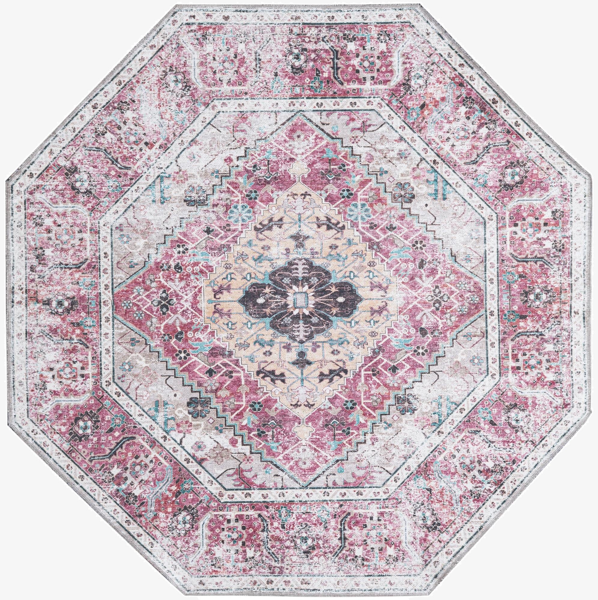  5' x 5'  Washable Yara Octagon Rug