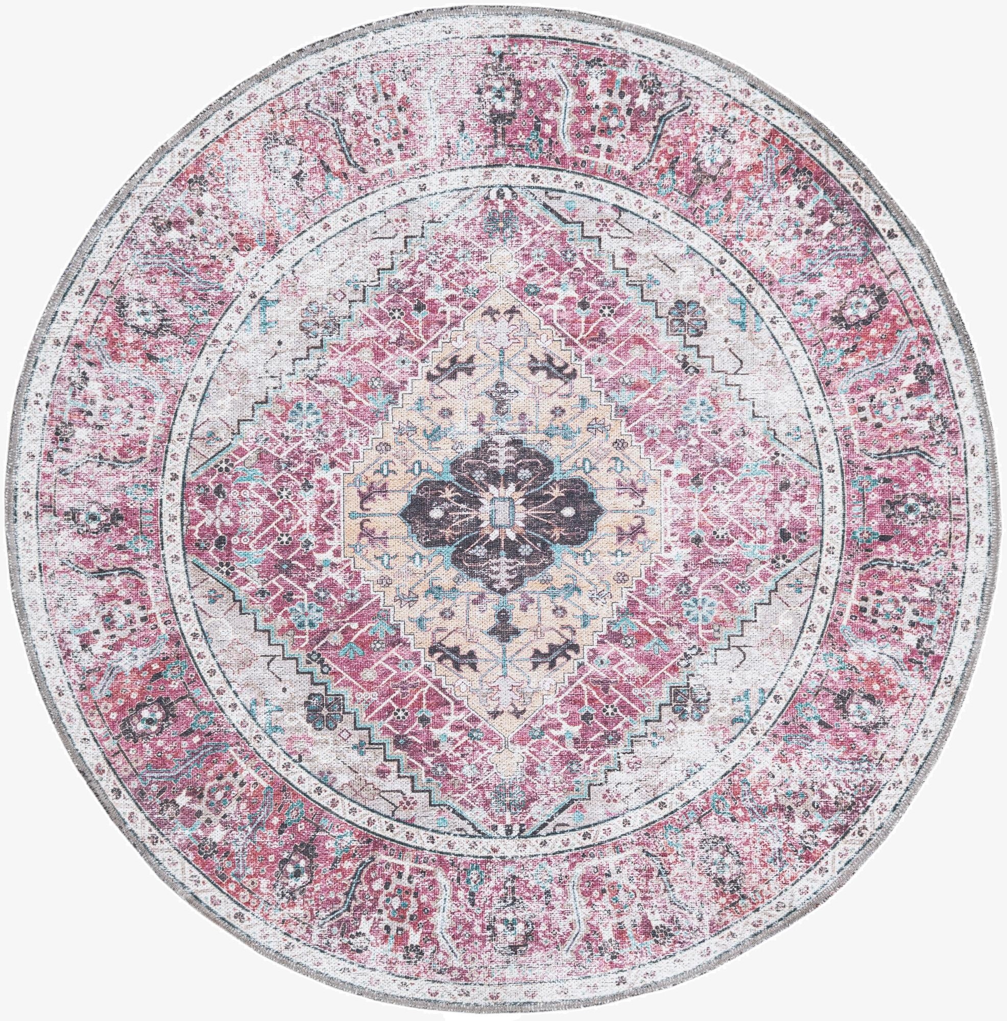  4' x 4'  Washable Yara Round Rug