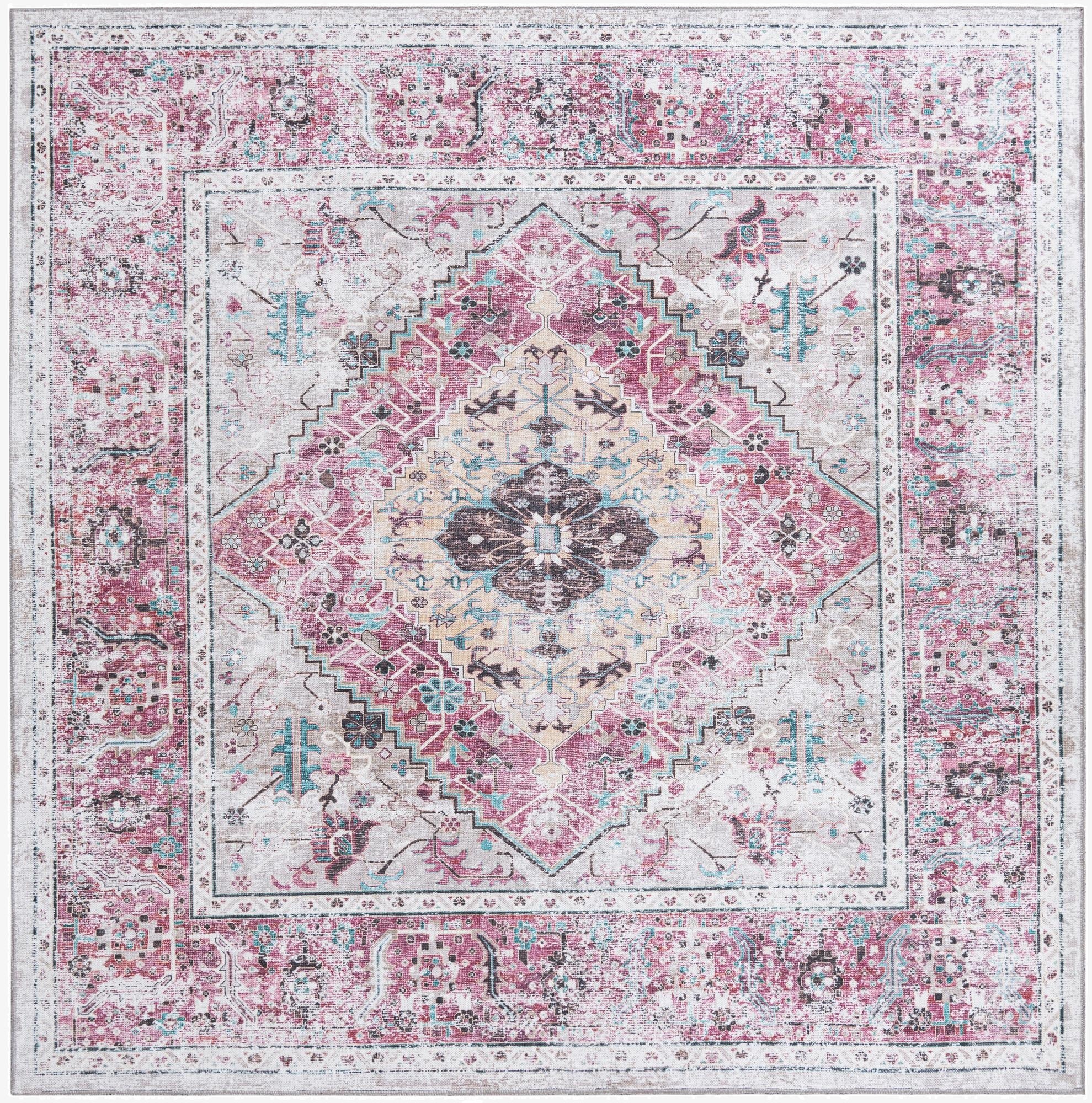  7' 10 x 7' 10  Washable Yara Square Rug