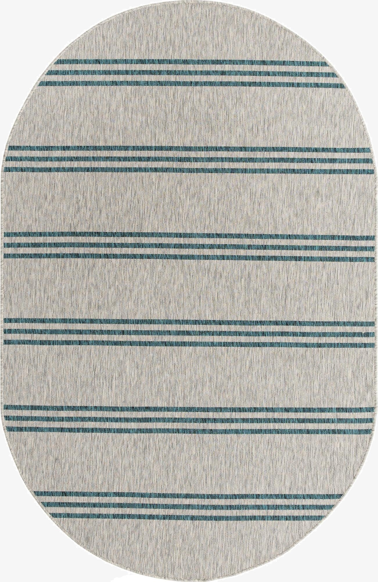  5' 3 x 8'  Washable Jill Zarin Anguilla Indoor / Outdoor Oval Rug