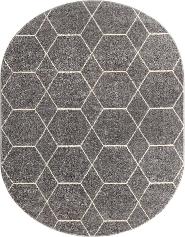 Detail image of  3' x 5' 3 Lattice Frieze Oval Rug