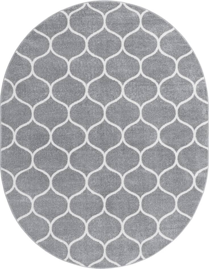 Detail image of  3' x 5' 3 Lattice Frieze Oval Rug