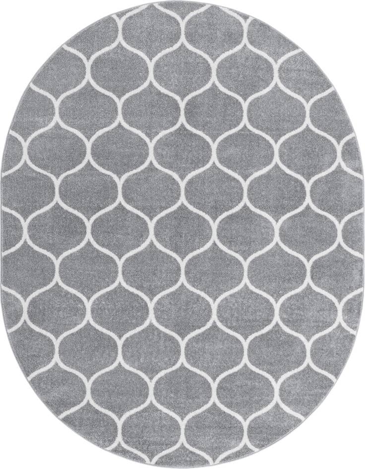 Detail image of  7' 10 x 10' Lattice Frieze Oval Rug