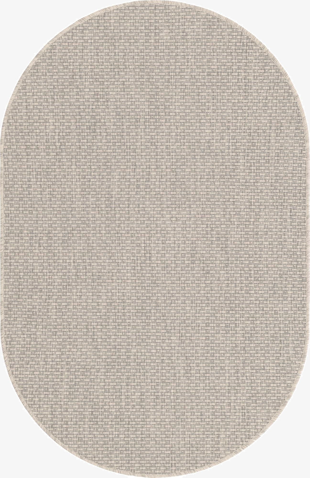  3' x 5' 3  Washable Solid Indoor / Outdoor Oval Rug