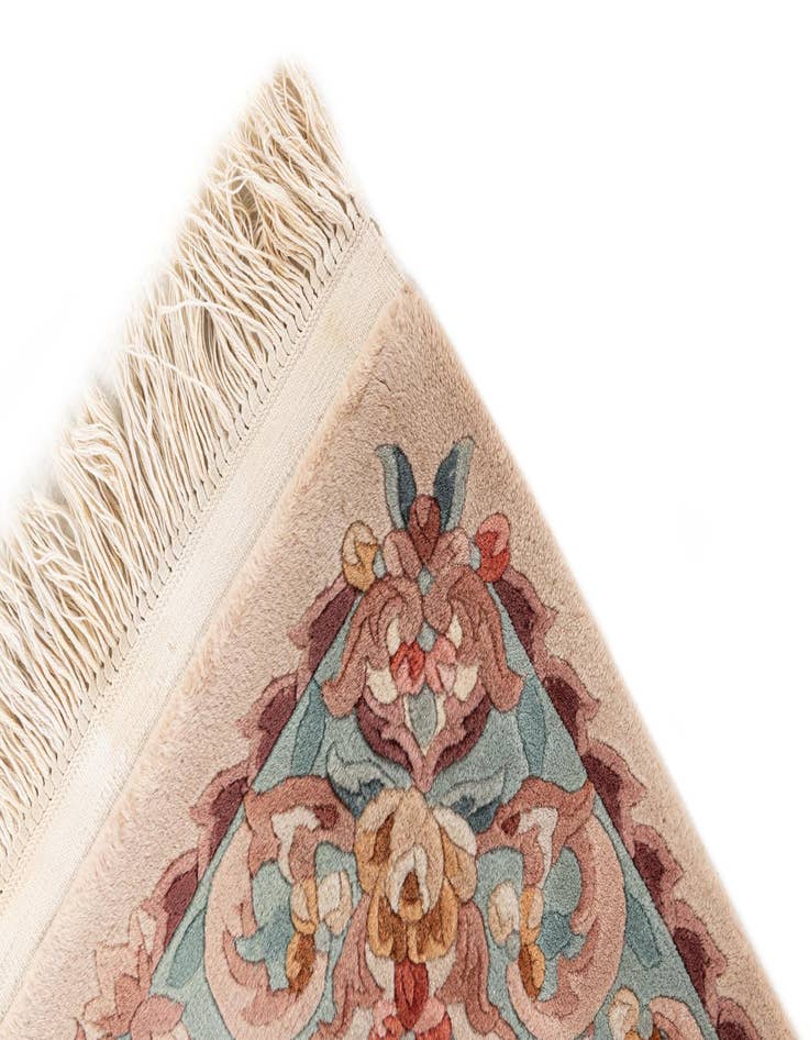 Detail image of  2' 4 x 4' 3  Hand Knotted Carved Pekin Wool Rug