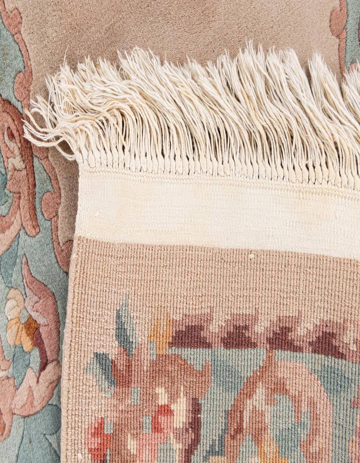 Detail image of  2' 4 x 4' 3  Hand Knotted Carved Pekin Wool Rug