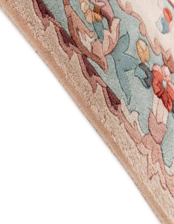 Detail image of  2' 4 x 4' 3  Hand Knotted Carved Pekin Wool Rug