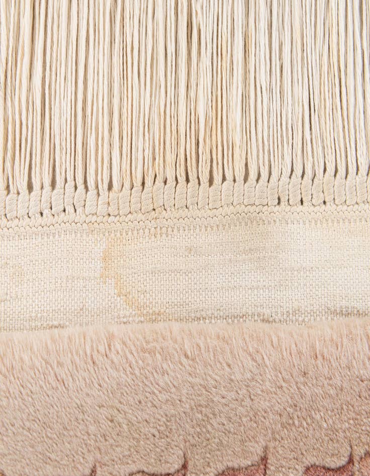 Detail image of  2' 4 x 4' 3  Hand Knotted Carved Pekin Wool Rug