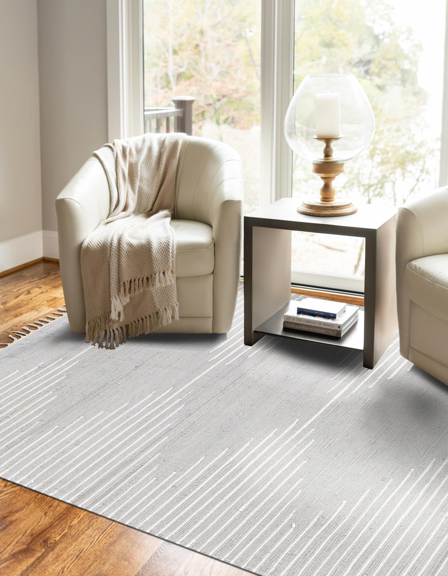 Light Gray 9' x 12' Chindi Cotton Rug | Rugs.com