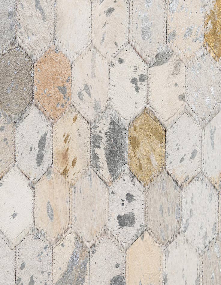 Detail image of  5' 2 x 8' 1 Cowhide - Patchwork Rug