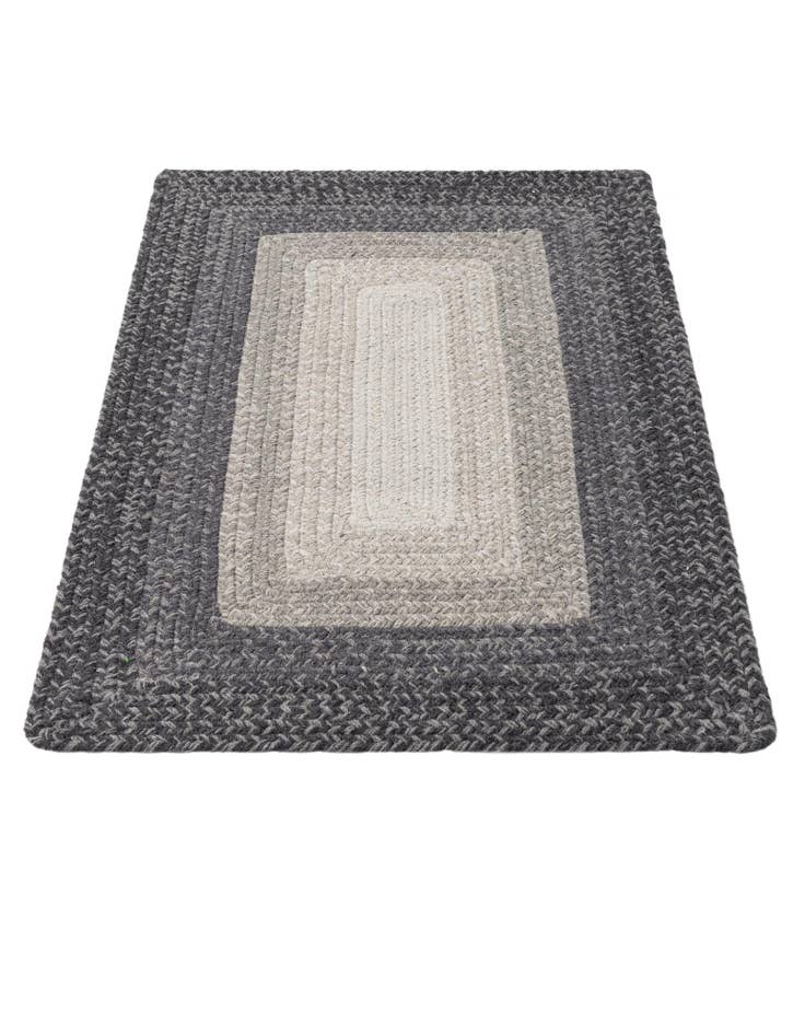 Detail image of  1' 11 x 2' 11  Hand Hand Braided Rainbow Wool Rug