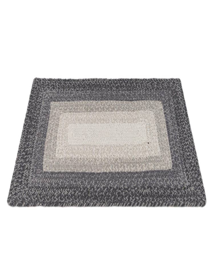 Detail image of  1' 11 x 2' 11  Hand Hand Braided Rainbow Wool Rug