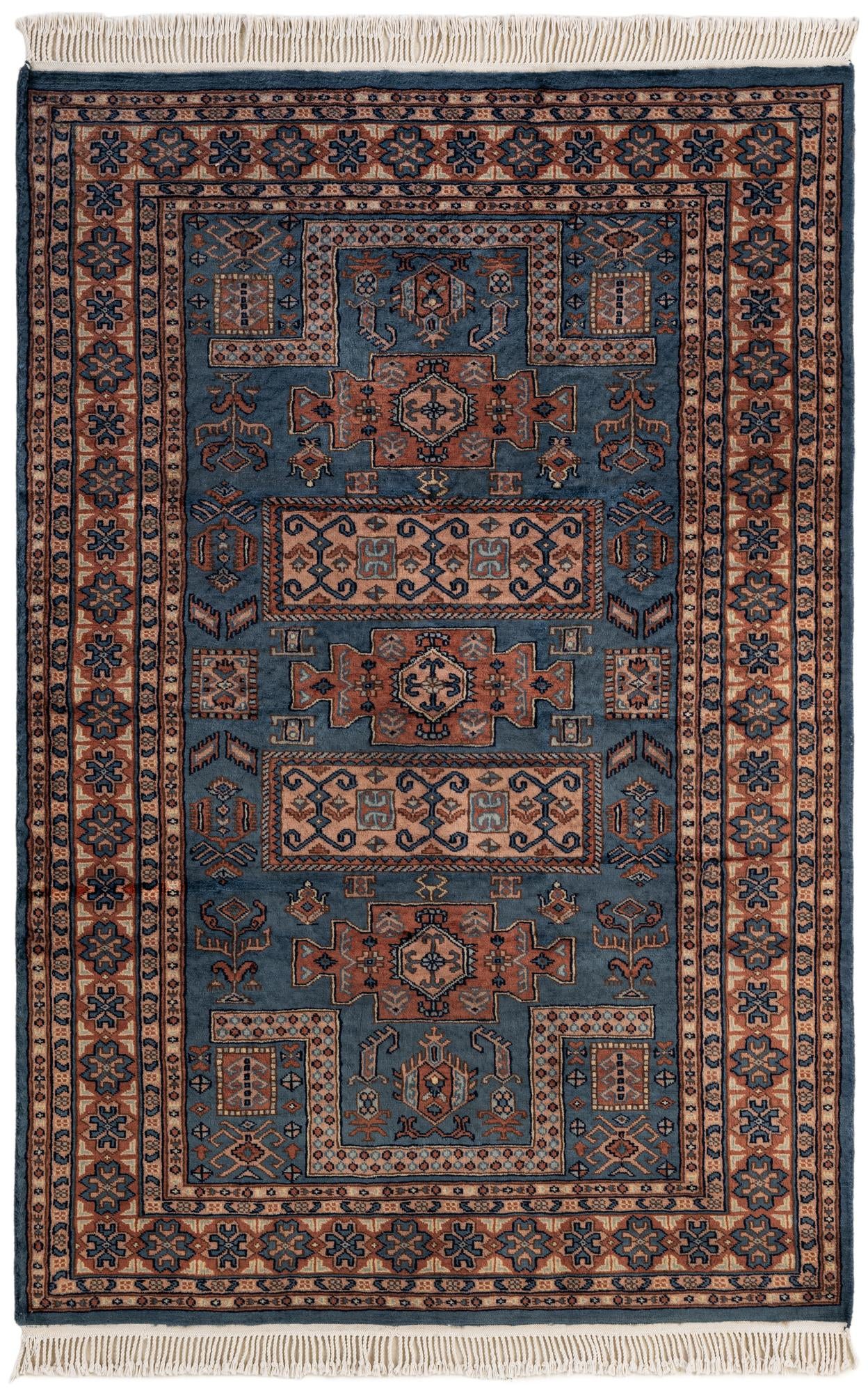  4' 1 x 6' 3  Hand Knotted Kazak Oriental Wool Rug