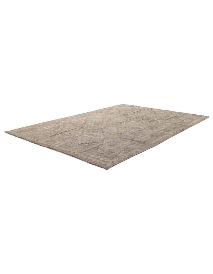 Detail image of  6' 8 x 9' 11  Hand Woven Kilim Maymana Wool Rug