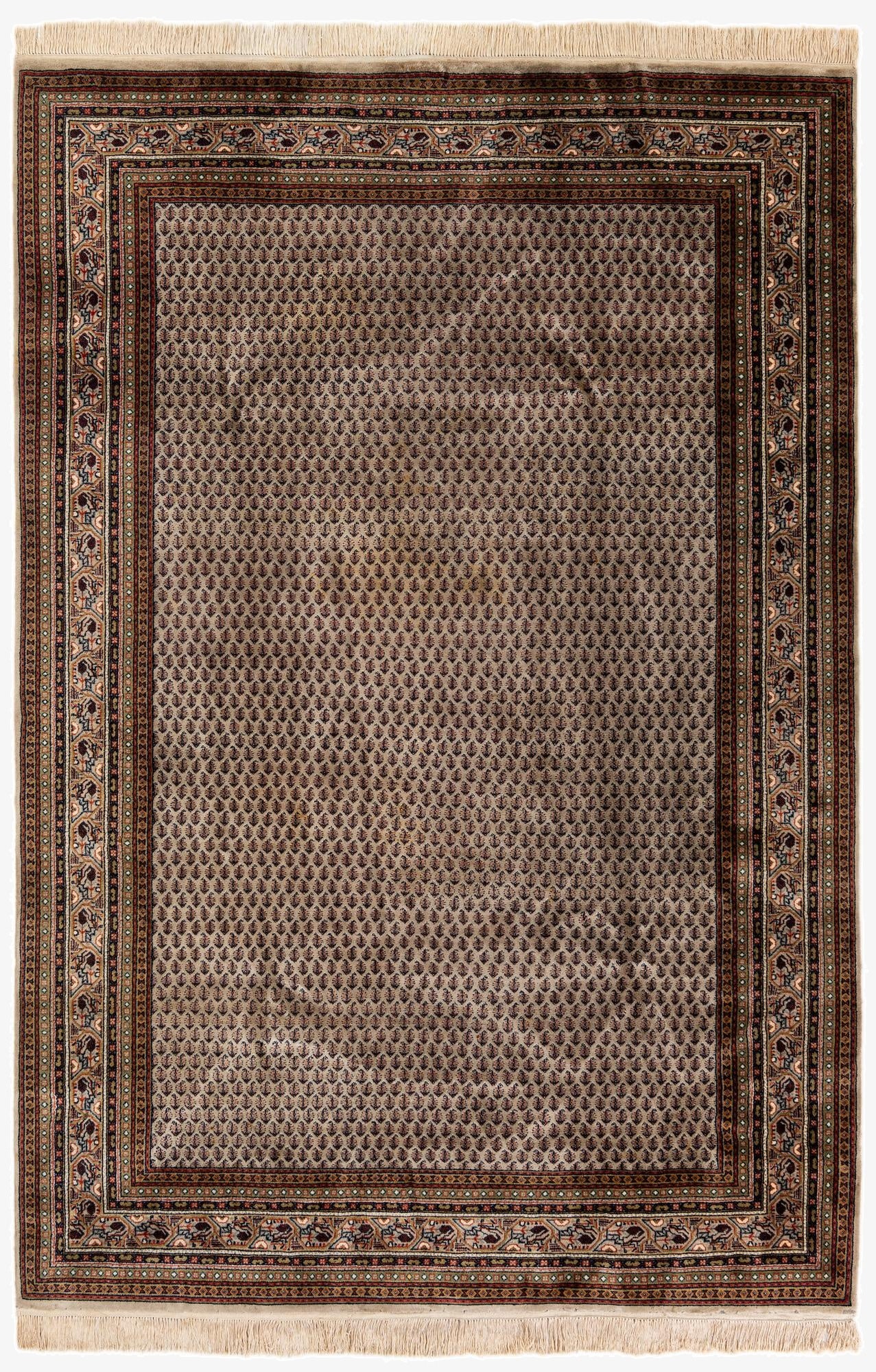  6' 7 x 9' 9  Hand Knotted Mir Wool Rug