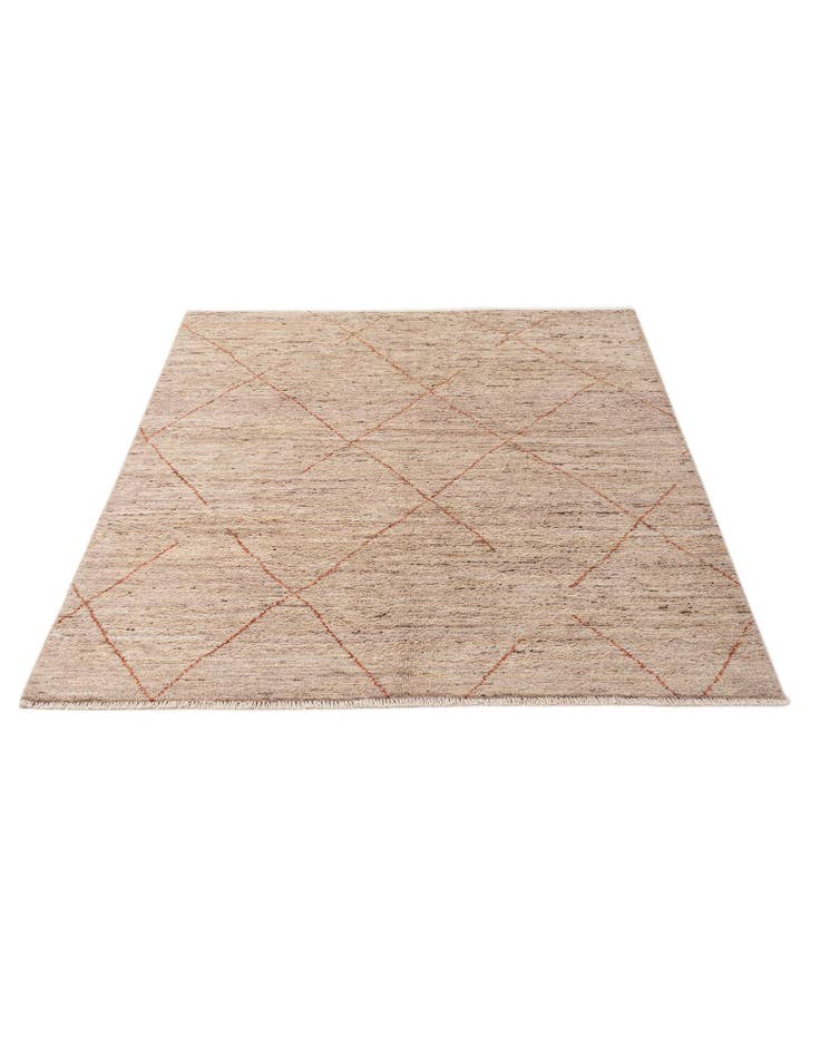 Detail image of  5' 4 x 7' 6  Hand Knotted Moroccan Wool Rug