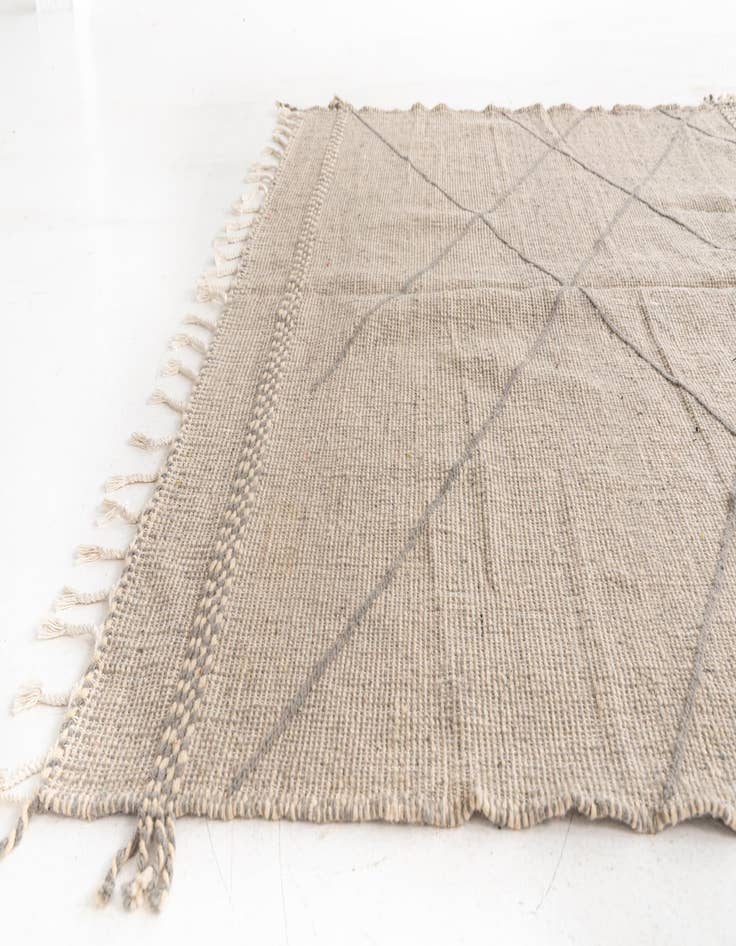 Detail image of  6' 9 x 10'  Hand Knotted Moroccan Wool Rug