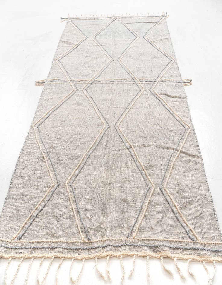 Detail image of  6' 7 x 10'  Hand Knotted Moroccan Wool Rug