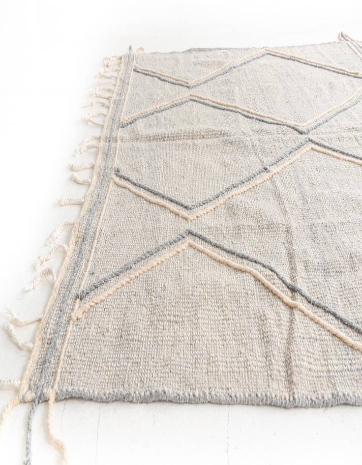 Detail image of  6' 7 x 10'  Hand Knotted Moroccan Wool Rug