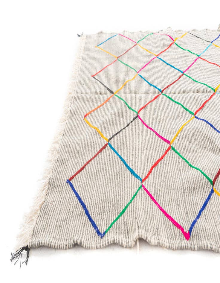 Detail image of  5' x 8'  Hand Knotted Moroccan Wool Rug