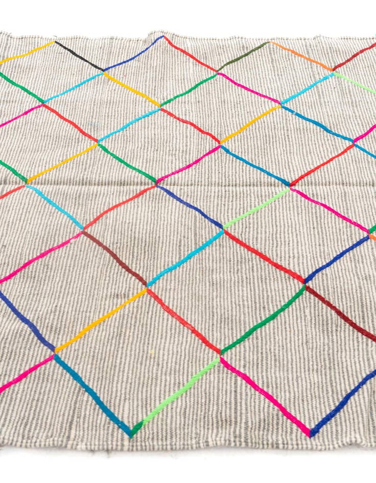 Detail image of  5' x 8'  Hand Knotted Moroccan Wool Rug